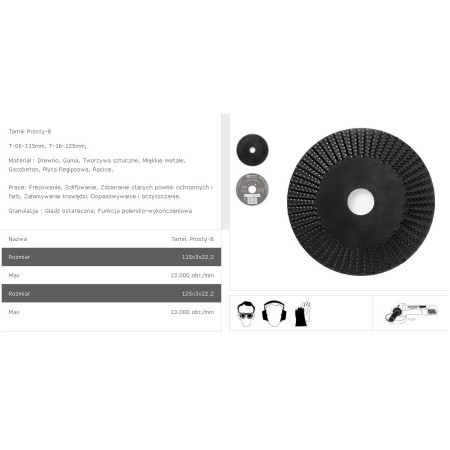 TARPOL TARNIK PROSTY FI   125mm x 3 x 22,2mm, GŁADŹ OSTATECZNA  T-16