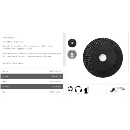 TARPOL TARNIK PROSTY FI   125mm x 3 x 22,2mm GŁADŹ WYŻSZA  T-14