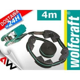 WOLFCRAFT ZACISK TAŚMOWY Z GRZECHOTKĄ, 400cm + 4 SZCZĘKI