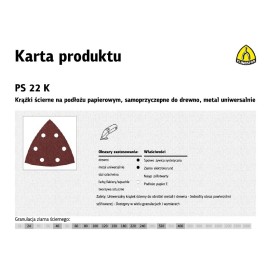 KLINGSPOR KRĄŻEK ŚCIERNY SAMOPRZYCZEPNY TRÓJKĄTNY 96mm  PS22K gr.100 GLS15 /50szt.