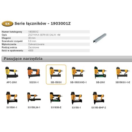 BOSTITCH ZSZYWKI 90 30mm 4000 szt.