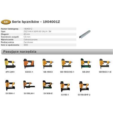 BOSTITCH ZSZYWKI 90 40mm 3000 szt