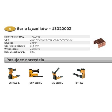 BOSTITCH ZSZYWKI A 22mm 2000szt DO ZAMYKARKI DO KARTONÓW