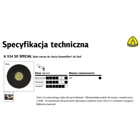 KLINGSPOR TARCZA DO CIĘCIA METALU 350mm x 4,0mm x 25,4mm A924SX  Special DO SZYN KOLEJOWYCH