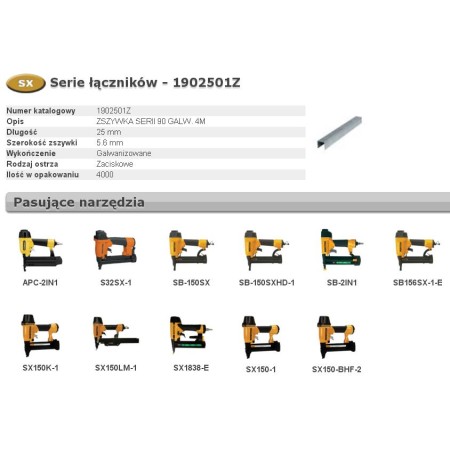 BOSTITCH ZSZYWKI 90 25mm 4000 szt.