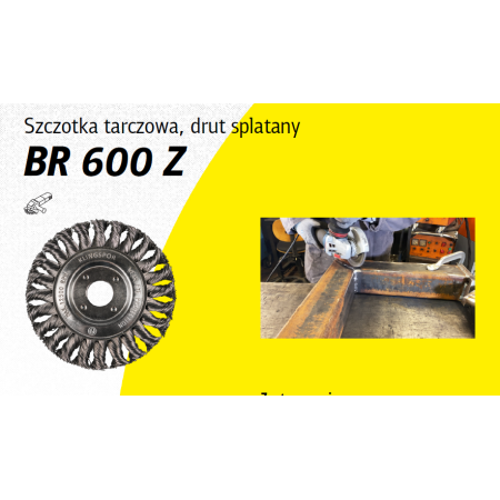 K.SZCZOTKA TARCZOWA 115mm M14 BR600Z DRUT SKRĘCANY