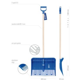 PROSPERPLAST ŁOPATA DO ŚNIEGU ALPIN 2 LISTWA ALUMINIOWA NIEBIESKA