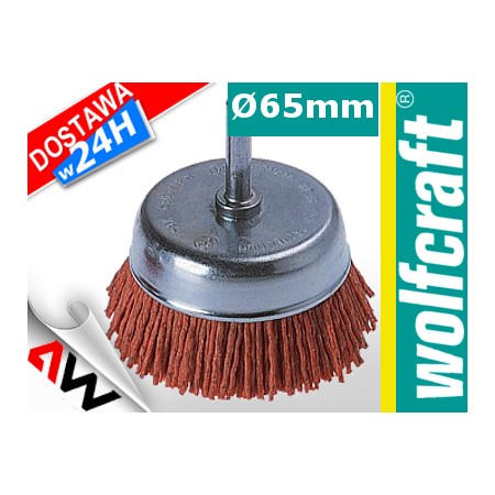 WOLFCRAFT SZCZOTKA NYLONOWA 65mm DOCZOŁOWA TRZPIEŃ 6mm