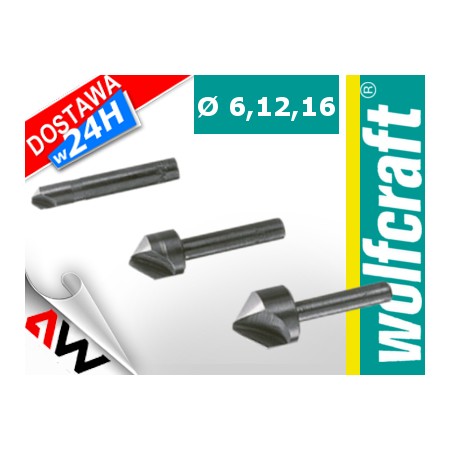 WOLFCRAFT FAZOWNIKI 3szt. 6,12,16mm, TRZPIEŃ 6mm