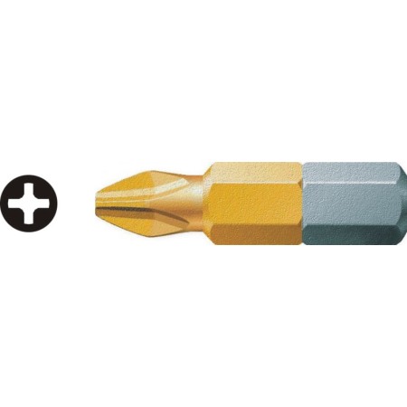 WERA KOŃCÓWKA / Bit (grot) krzyżowy Phillips (PH) tytanowany TIN PH3 x 25mm
