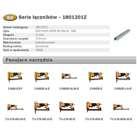 BOSTITCH ZSZYWKI 80 12mm  10 000 szt.