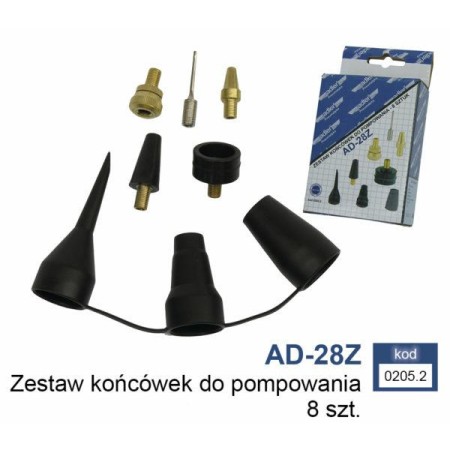 ADLER ZESTAW KOŃCÓWEK DO POMPOWANIA 8szt. AD-28Z