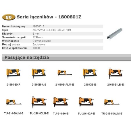 BOSTITCH ZSZYWKI 80  8mm  10 000 szt.