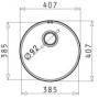 Zlewozmywak podblatowy okrągły Pyramis IRIS 38,5x15