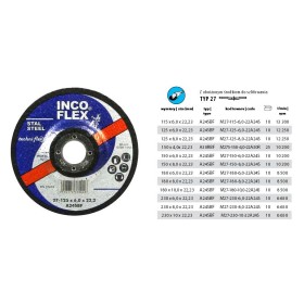 INCOFLEX TARCZA DO SZLIFOWANIA METALU  230 x 6,0 x 22,2mm WYPUKŁA