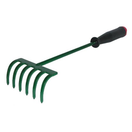 KARD GRABKI OGRODOWE 6-ZEBÓW PRĘT METALOWY 30cm Z RĄCZKĄ