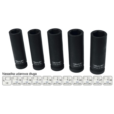 ADLER NASADKA UDAROWA DŁUGA 1/2" 16mm