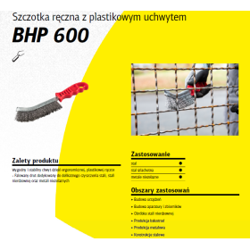 K.SZCZOTKA RĘCZNA UCHWYT PLASTIKOWY BHP600 DRUT NIERDZEWNY