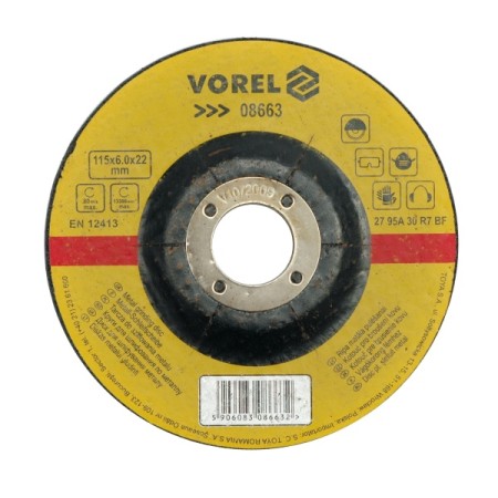 VOREL TARCZA DO SZLIFOWANIA METALU 230 x 6,8 x 22,2mm 08669