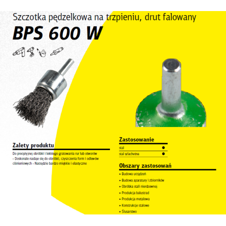 K.SZCZOTKA PĘDZELKOWA  12mm BPS600W DRUT FALISTY