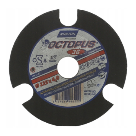 NORTON TARCZA.SZLIF 125mm P36 OCTOPUS