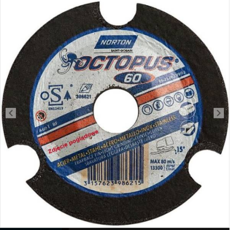 NORTON TARCZA.SZLIF 125mm P60 OCTOPUS