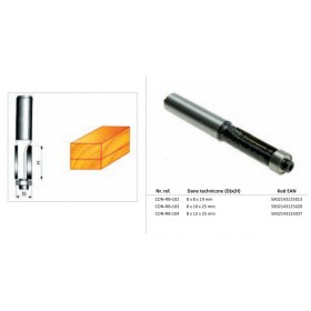 CONDOR FREZ DO DREWNA PROSTY Fi 10 x 25mm TRZPIEŃ 8mm Z ŁOŻYSKIEM