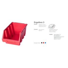 PATROL ERGOBOX 3 CZERWONY, 170 x 240 x 126mm