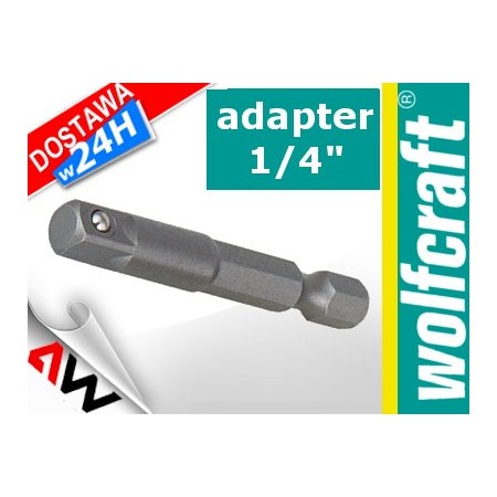 WOLFCRAFT ADAPTER KLUCZY NASADOWYCH 1/4" - 6-KĄT 1/4"