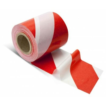 TAŚMA OSTRZEG. 80mm x 100m (BIAŁO-CZERW)