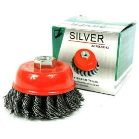 SZCZOTKA DRUCIANA DOCZOŁOWA Z GWINTEM DRUT SKRĘCANY  75mm  10343