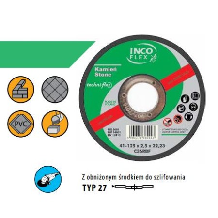 TARCZA DO SZLIFOWANIA KAMIENIA INCOFLEX 125 x 6,0mm