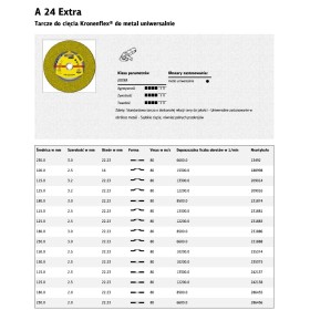 KLINGSPOR TARCZA DO CIĘCIA METALU 125mm x 3,2mm x 22,2mm  A24 Extra