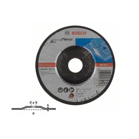 BOSCH TARCZA DO METALU LPP 125mm x 6,0mm x 22,2mm STANDARD FOR METAL