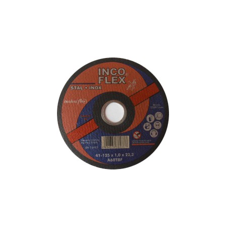 INCOFLEX TARCZA DO CIECIA STALI + STAL NIERDZEWNA (INOX) 115 x 1,0 x 22,2mm