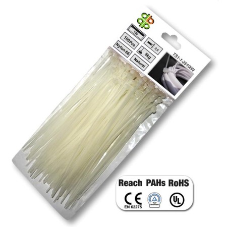 OPASKA PLASTIKOWA BIAŁA  2,5 x 80mm 100szt.