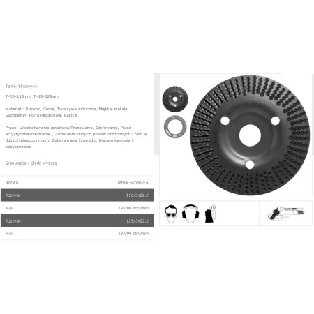 TARPOL TARNIK SKOŚNY FI   125mm x 3 x 22,2mm,  GŁADŹ WYŻSZA  T-15