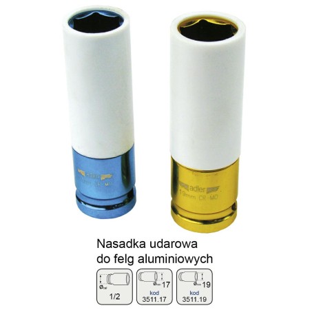 ADLER NASADKA DO FELG ALUMINIOWYCH 1/2" 17mm