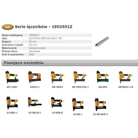 BOSTITCH ZSZYWKI 90 35mm 3000 szt.