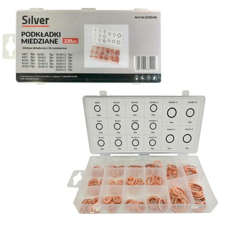 PODKŁADKI MIEDZIANE 220 szt. /SILVER