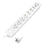 ORNO LISTWA PRZECIWPRZEPIĘCIOWA BIAŁA 6x GNIAZD 2x USB KABEL 3m