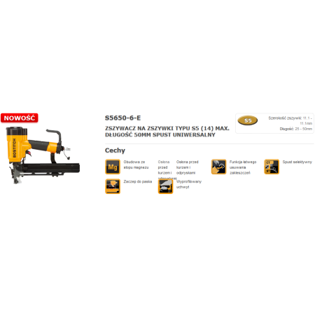 BOSTITCH ZSZYWACZ PNEUMATYCZNY 25-50mm S5