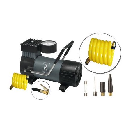 AUTO WELLE KOMPRESOR / SPRĘŻARKA MINI 12V 150W  7 BAR Z LATARKĄ LED