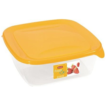 CURVER POJEMNIK NA ŻYWNOŚĆ "FRESH&GO" KWADRATOWY 1,7L   /ŻÓŁTY/ 
TRANSPARENTNY