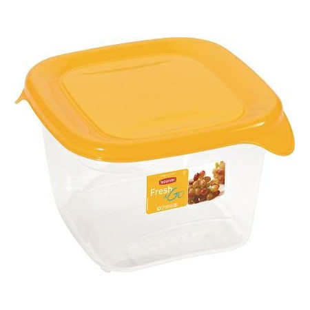 CURVER POJEMNIK NA ŻYWNOŚĆ "FRESH&GO" KWADRATOWY 1,2L   /ŻÓŁTY/ 
TRANSPARENTNY