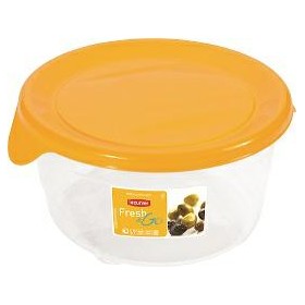 CURVER POJEMNIK NA ŻYWNOŚĆ "FRESH&GO" OKRĄGŁY 0,5L   /ŻÓŁTY/ 
TRANSPARENTNY
