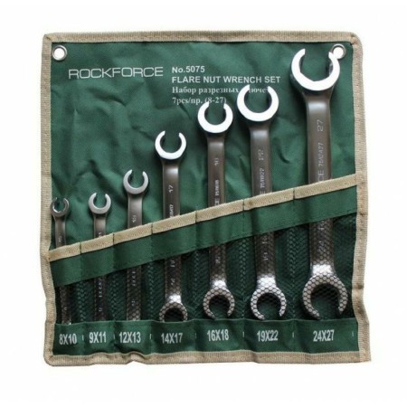 ROCKFORCE KLUCZ PŁASKI PÓŁOTWARTY kpl. 7szt. 8-27mm