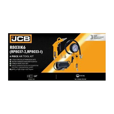 JCB ZESTAW NARZĘDZI PNEUMATYCZNYCH 6el.
