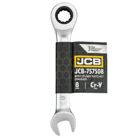 JCB KLUCZ OCZKOWY Z GRZECHOTKĄ  KRÓTKI 8mm