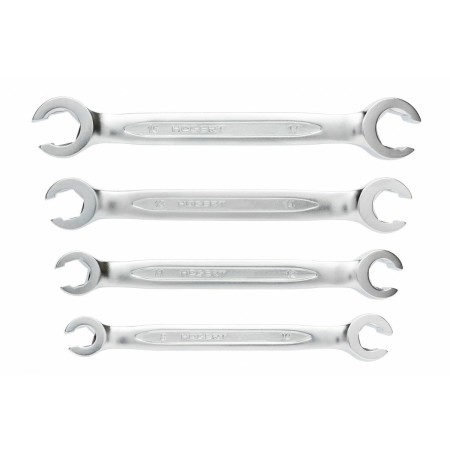 HOGERT KLUCZE OCZKOWE PÓŁOTWARTE PŁASKIE 8-17mm, ZE STALI CRV 6140, kpl. 4el.